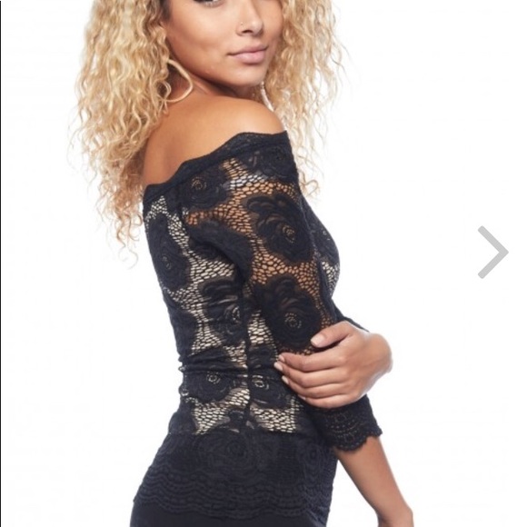 Kimcine Tops - Burgundy KIMCINE ROSE HOLLOW OUT OFF SHOULDER TOP